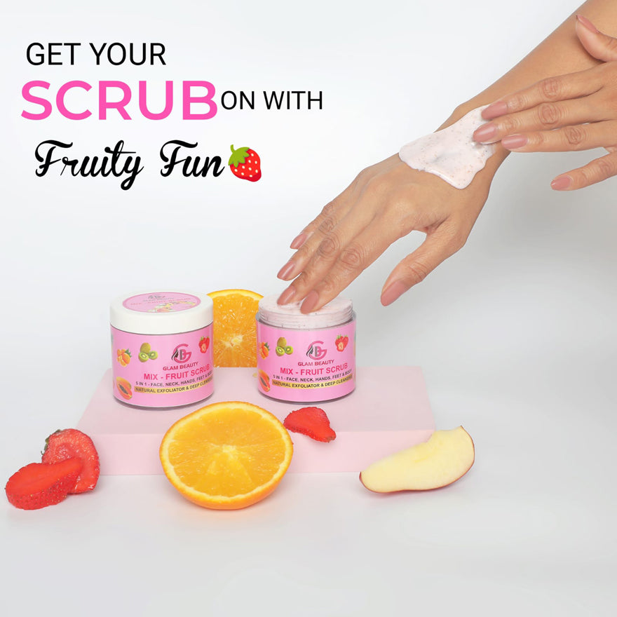 MIX-FRUIT SCRUB | Removes dead skin, tan, and impurities for smooth, radiant glow