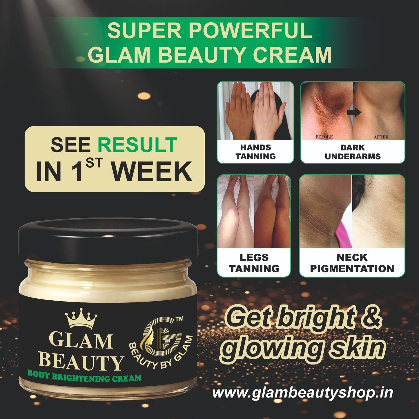 BODY WHITENING CREAM | Reduces dark spots, tanning, scars, dull skin