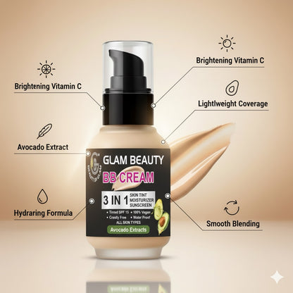 (Buy 1 - Get 1) BB CREAM 3 IN 1 (Skin Tint I Moisturiser I Sunscreen )