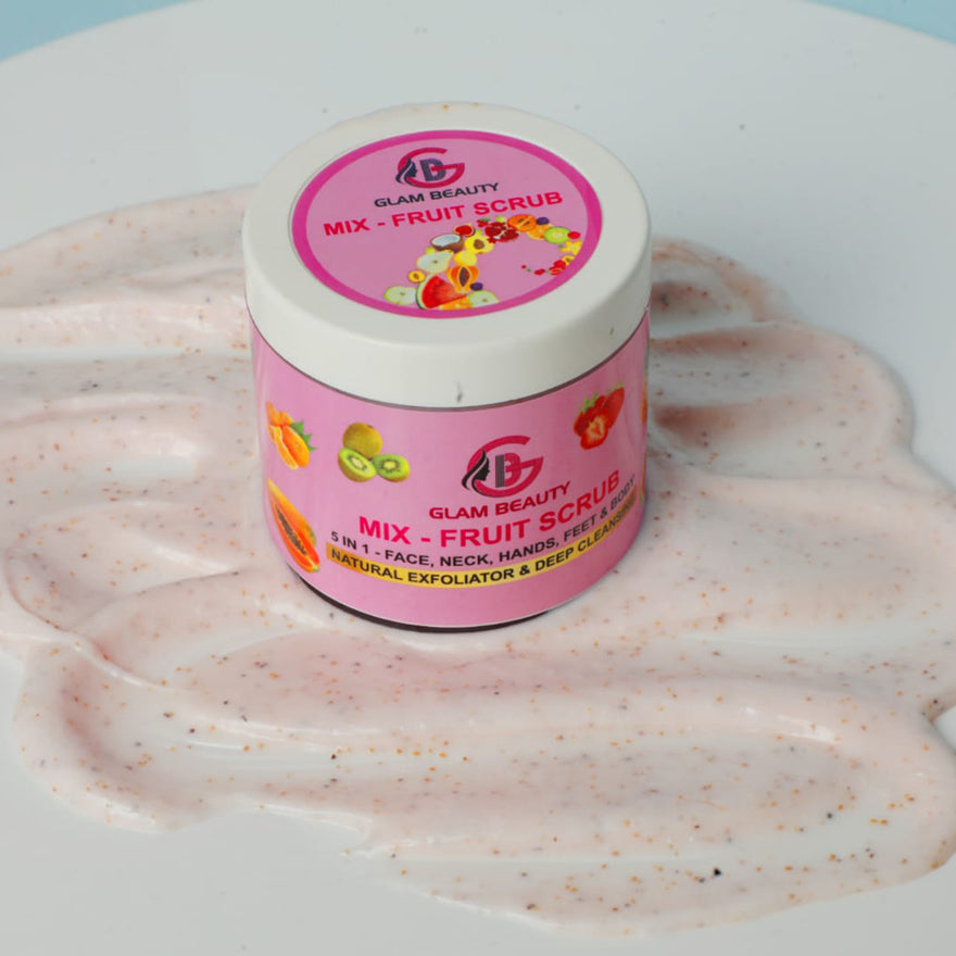 MIX-FRUIT SCRUB | Removes dead skin, tan, and impurities for smooth, radiant glow