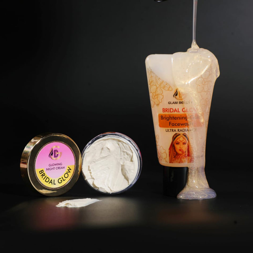 BRIDAL GLOW GLOWING NIGHT CREAM + BRIDAL GLOW BRIGHTEN GOLD FACEWASH