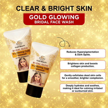 Buy 1 Get 1 Free BRIDAL GLOW Brightening Gold Facewash | Instant glow.