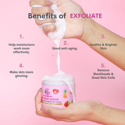 MIX-FRUIT SCRUB | Removes dead skin, tan, and impurities for smooth, radiant glow