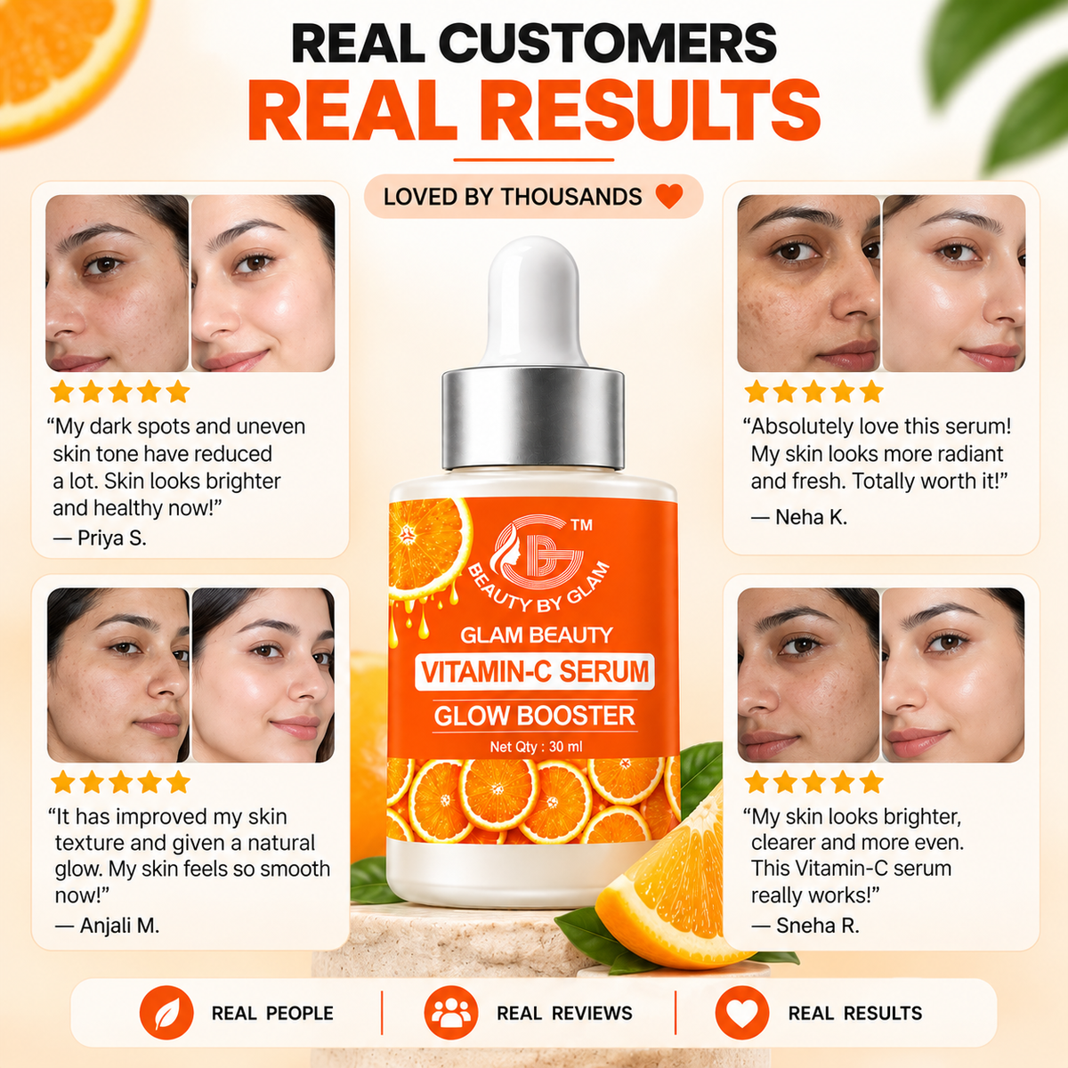 VITAMIN C SERUM GLOW BOOSTER | Boosts collagen for firmer, smoother skin
