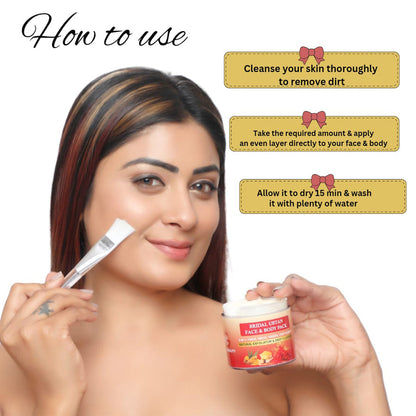 BRIDAL UBTAN FACE & BODY PACK  | Brightening, Tan Removal & Skin Polishing Formula for Radiant Skin | Luxurious blend of traditional herbs and brightening botanical | Infused with turmeric, sandalwood, saffron, and rose extracts.