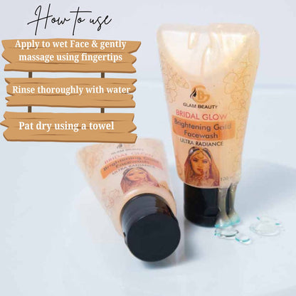 Buy 1 Get 1 Free BRIDAL GLOW Brightening Gold Facewash | Instant glow.