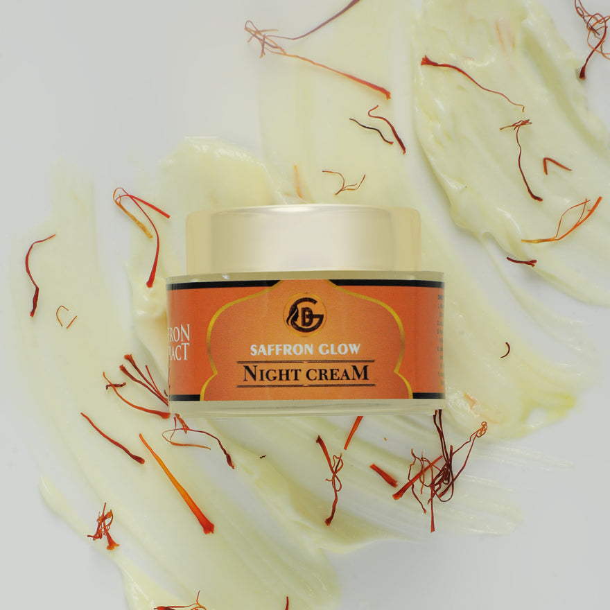 SAFFRON GLOW NIGHT CREAM Brightens complexion & Overnight Skin repair