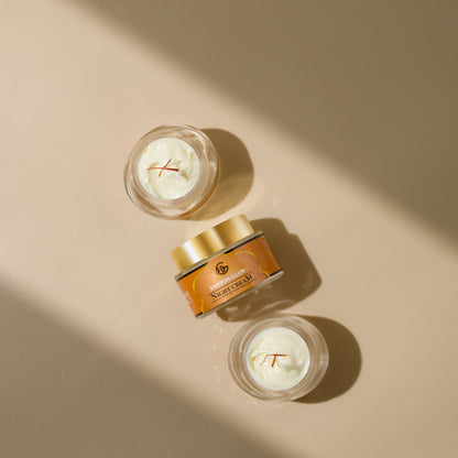 SAFFRON GLOW NIGHT CREAM Brightens complexion & Overnight Skin repair