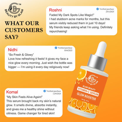 VITAMIN C SERUM GLOW BOOSTER | Boosts collagen for firmer, smoother skin