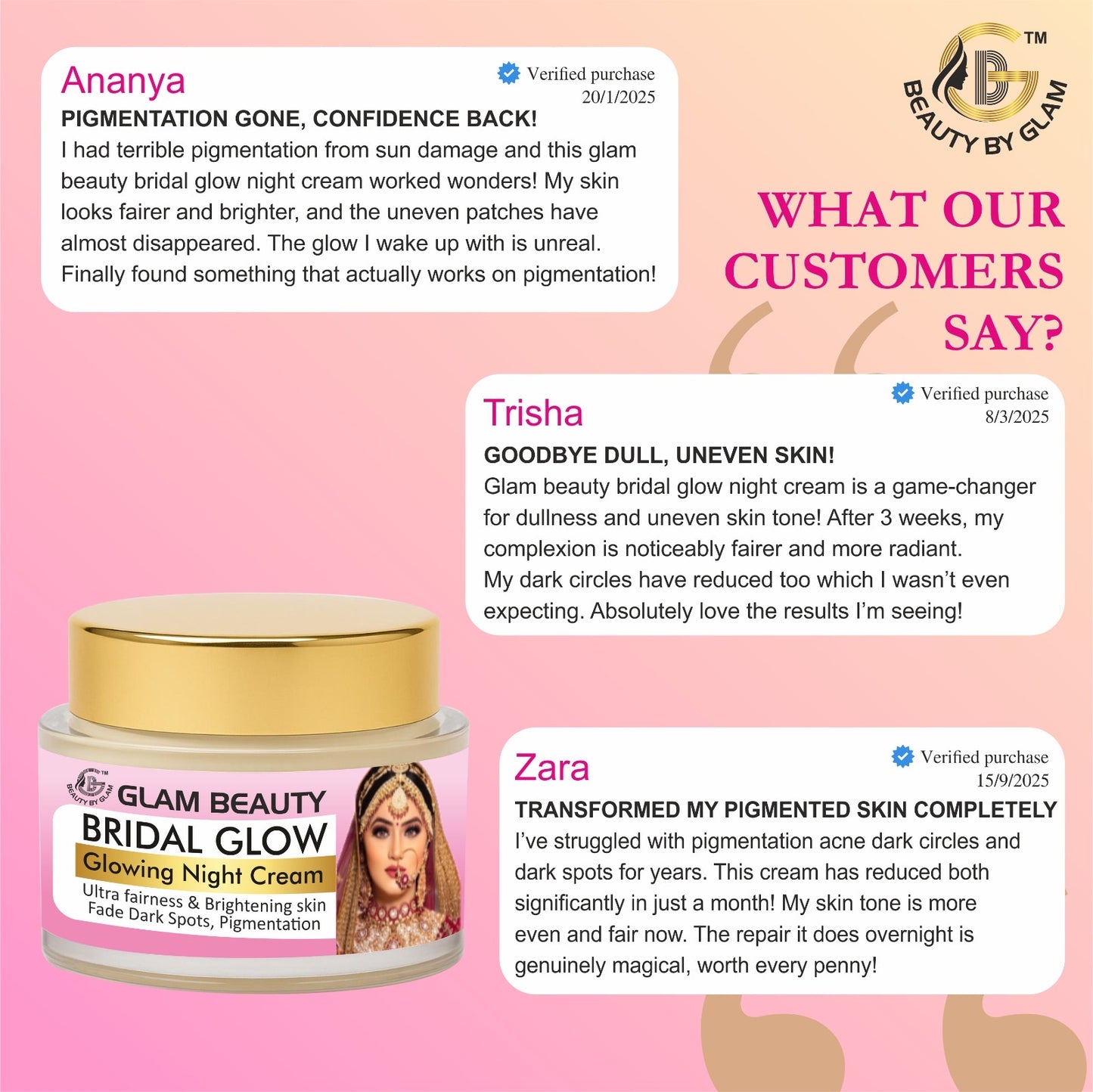 BRIDAL GLOWING NIGHT CREAM | 7 days results | Dullness Dark Spots Pigmentation correction | Ultimate Fairness & Glowing Skin | Brightening Skin