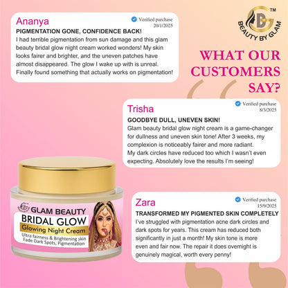 BRIDAL GLOWING NIGHT CREAM | 7 days results | Dullness Dark Spots Pigmentation correction | Ultimate Fairness & Glowing Skin | Brightening Skin