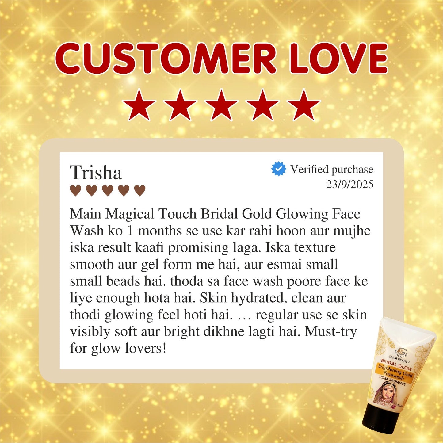 Buy 1 Get 1 Free BRIDAL GLOW Brightening Gold Facewash | Instant glow.