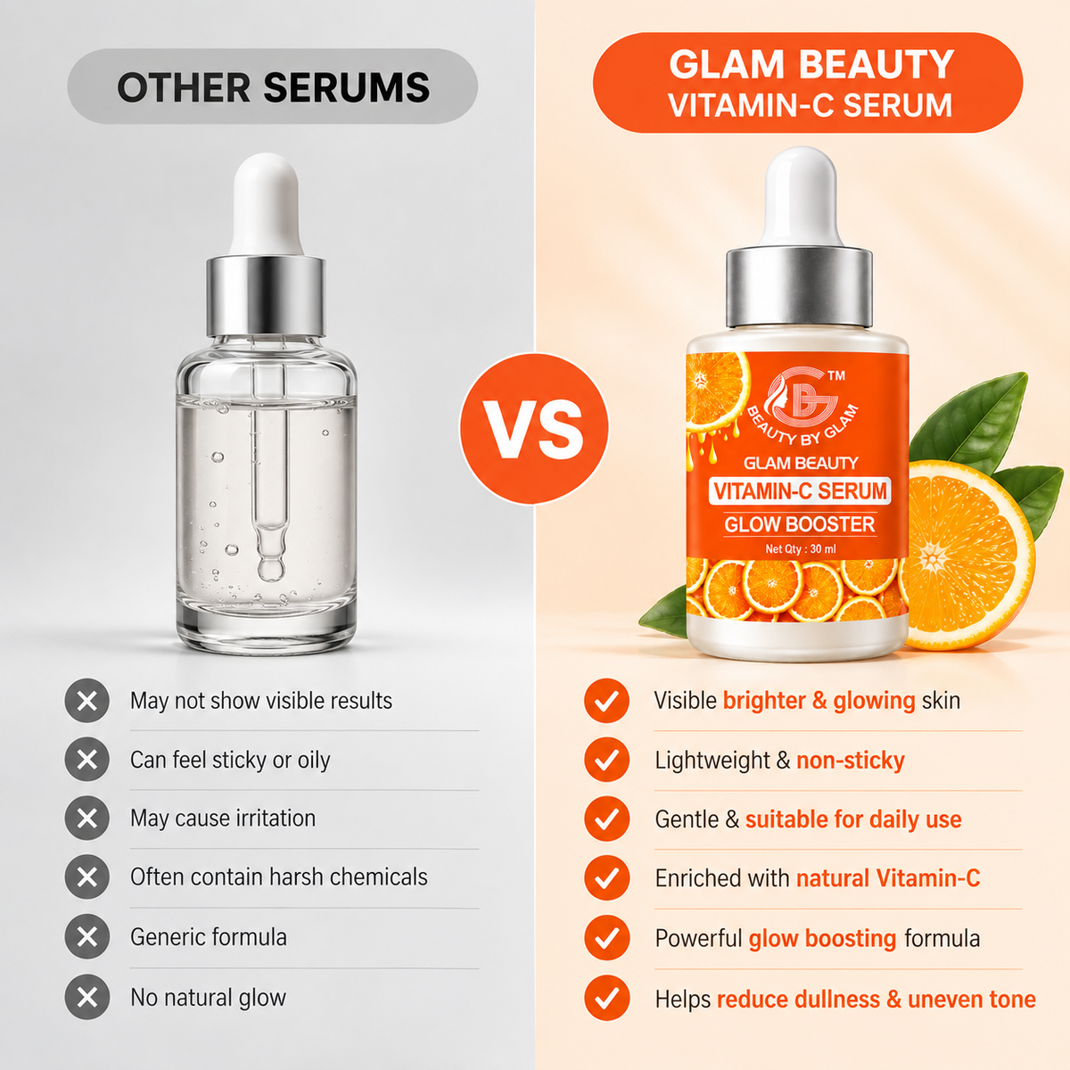VITAMIN C SERUM GLOW BOOSTER | Boosts collagen for firmer, smoother skin