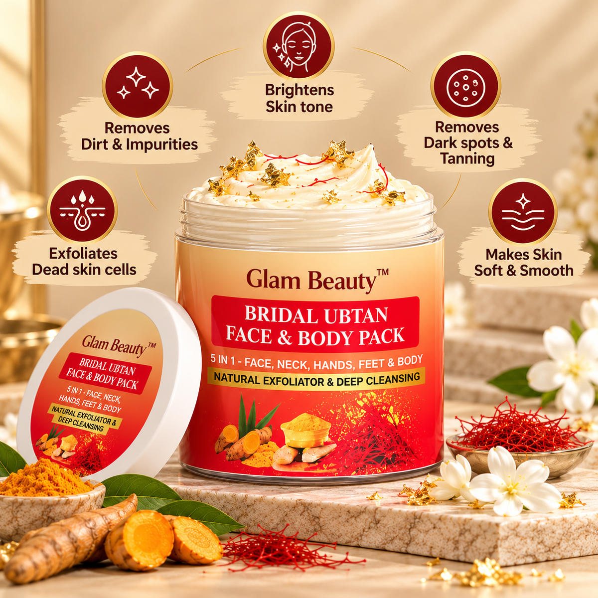 Buy 1-Get 1 BRIDAL UBTAN FACE & BODY PACK  | Brightening, Tan Removal & Skin Polishing.