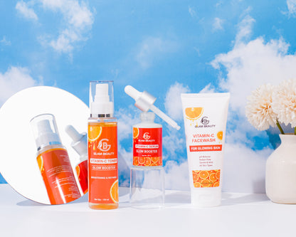 Vitamin-C Bundle | Facewash + Toner + Serum. Boost collagen, fine lines, youthful skin & target dark spots.