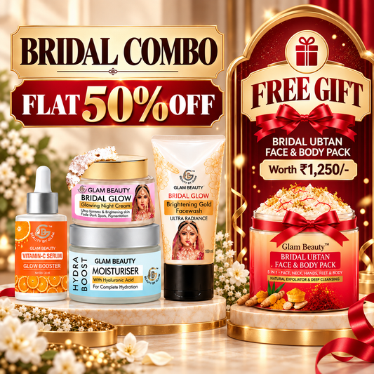 FLAT 50% OFF on Bridal Combo! &
Get a FREE Bridal Ubtan Face & Body Pack Worth ₹1,250!