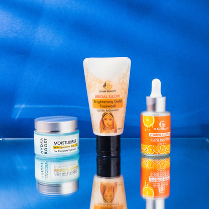 Hydra Boost Moisturizer + Vitamin C Serum + Bridal Glow Facewash