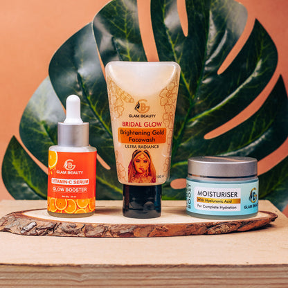 Hydra Boost Moisturizer + Vitamin C Serum + Bridal Glow Facewash