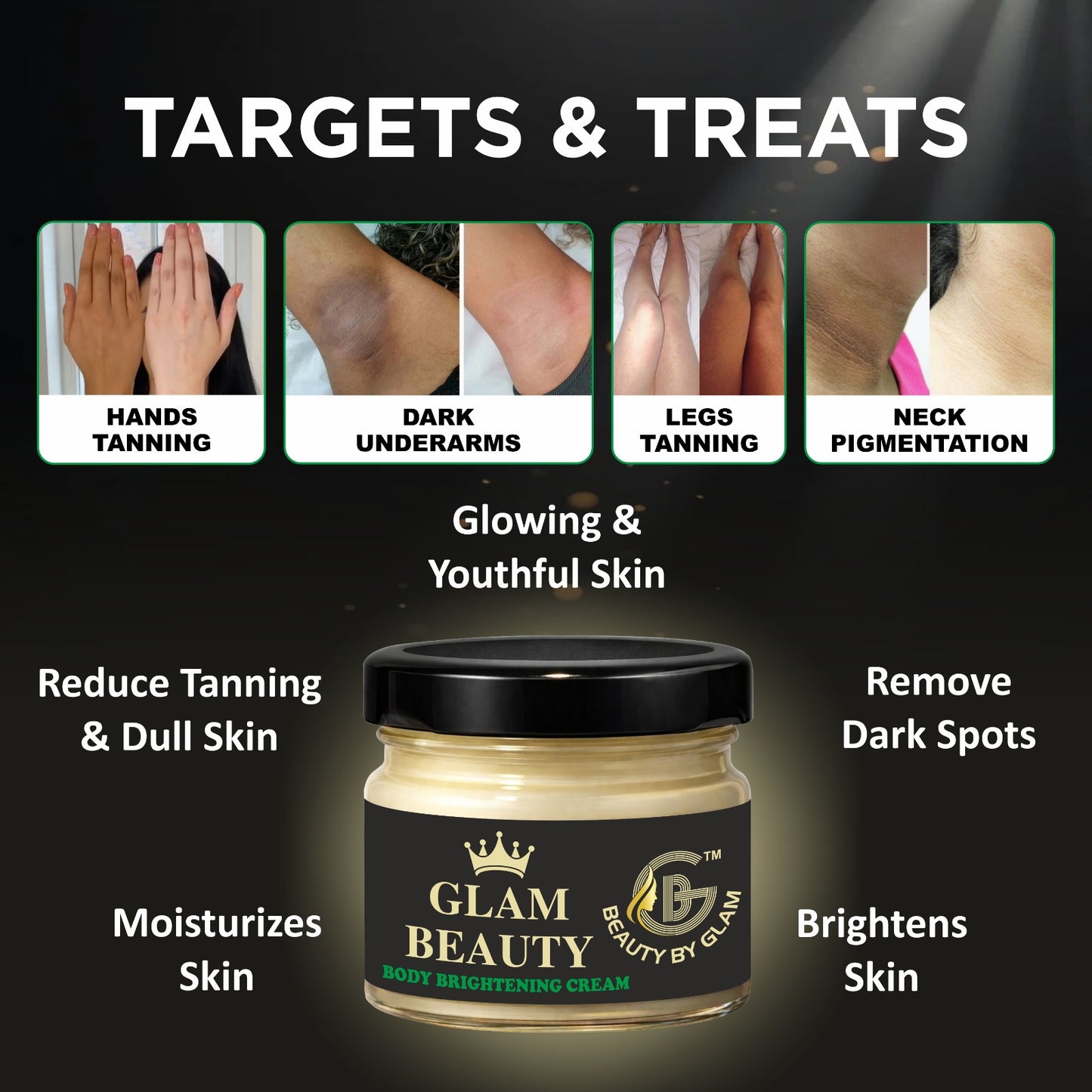 BODY WHITENING CREAM | Reduces dark spots, tanning, scars, dull skin