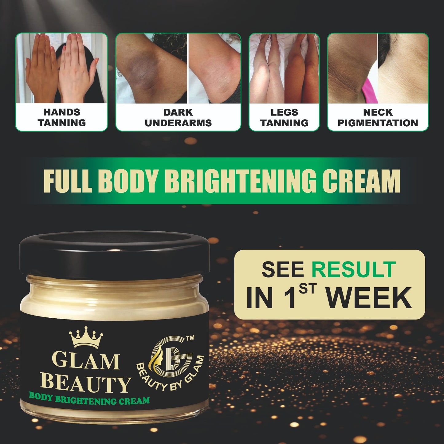 BODY WHITENING CREAM | Reduces dark spots, tanning, scars, dull skin